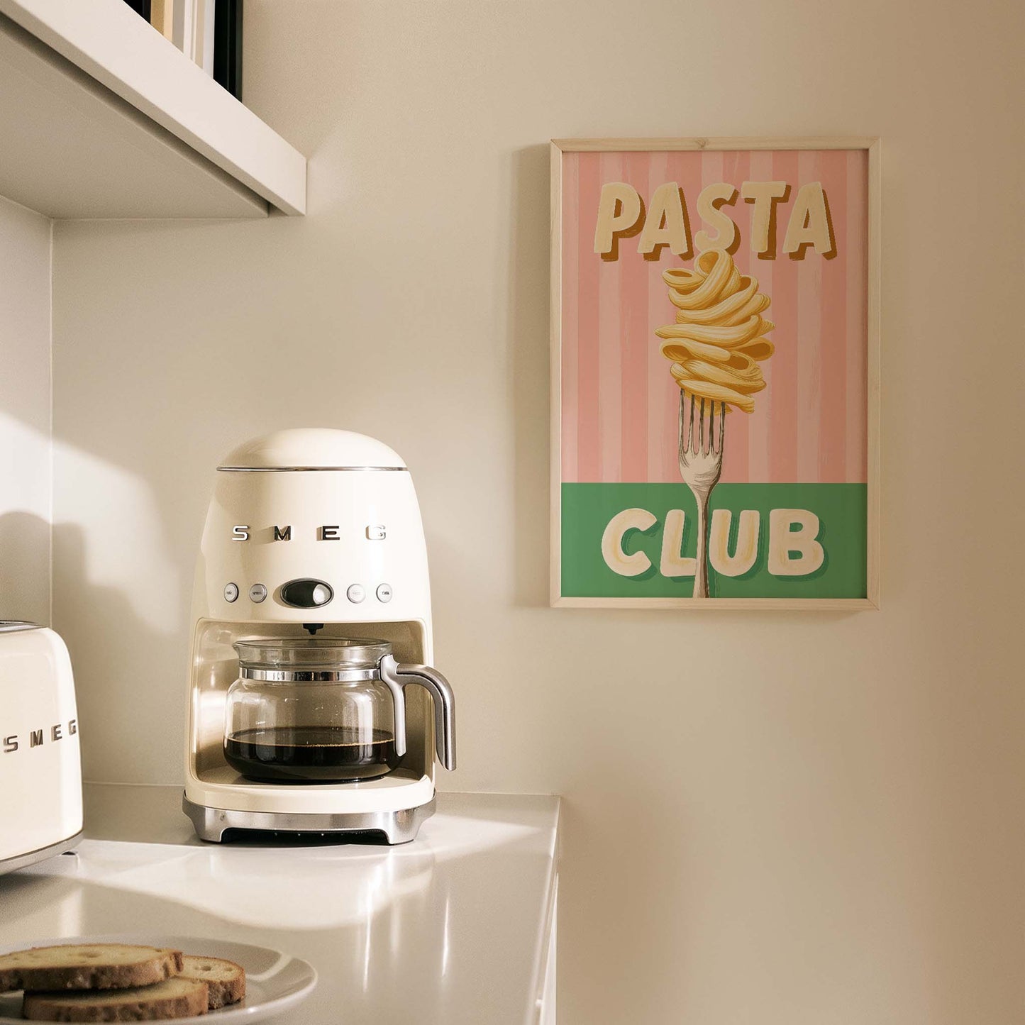 Pasta Club İtalyanca Tipografi Mutfak Duvar Tablosu II