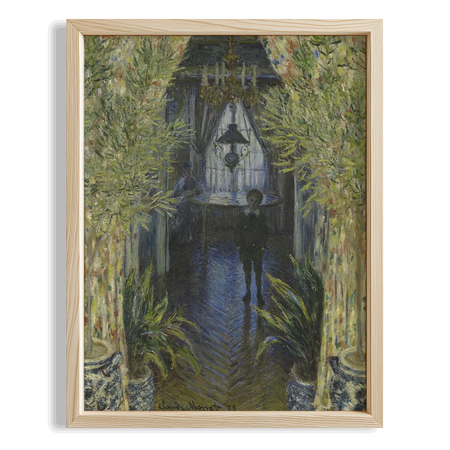 Bahçedeki Köprü - Claude Monet Ahşap Duvar Tablosu