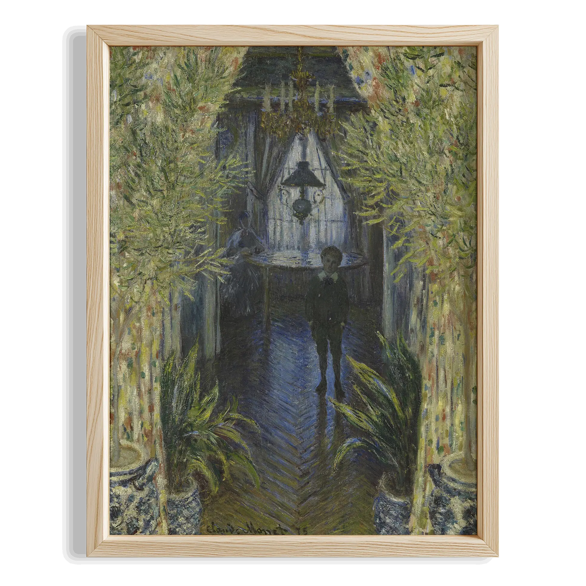 Bahçedeki Köprü - Claude Monet Ahşap Duvar Tablosu