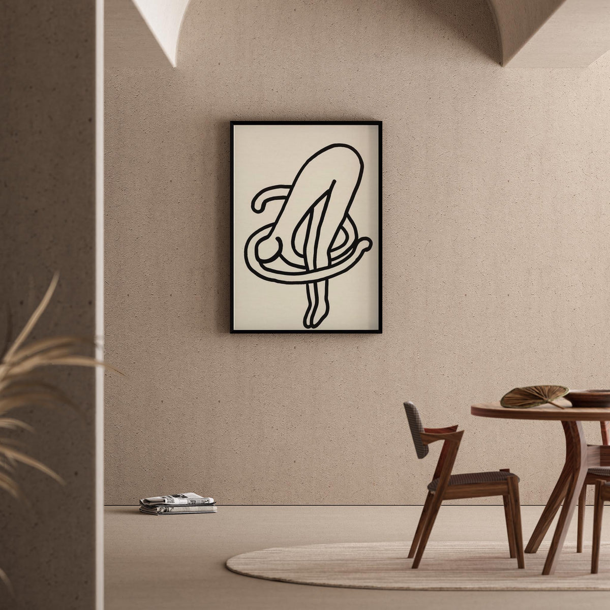 Eğilen Figür - Keith Haring Ahşap Duvar Tablosu