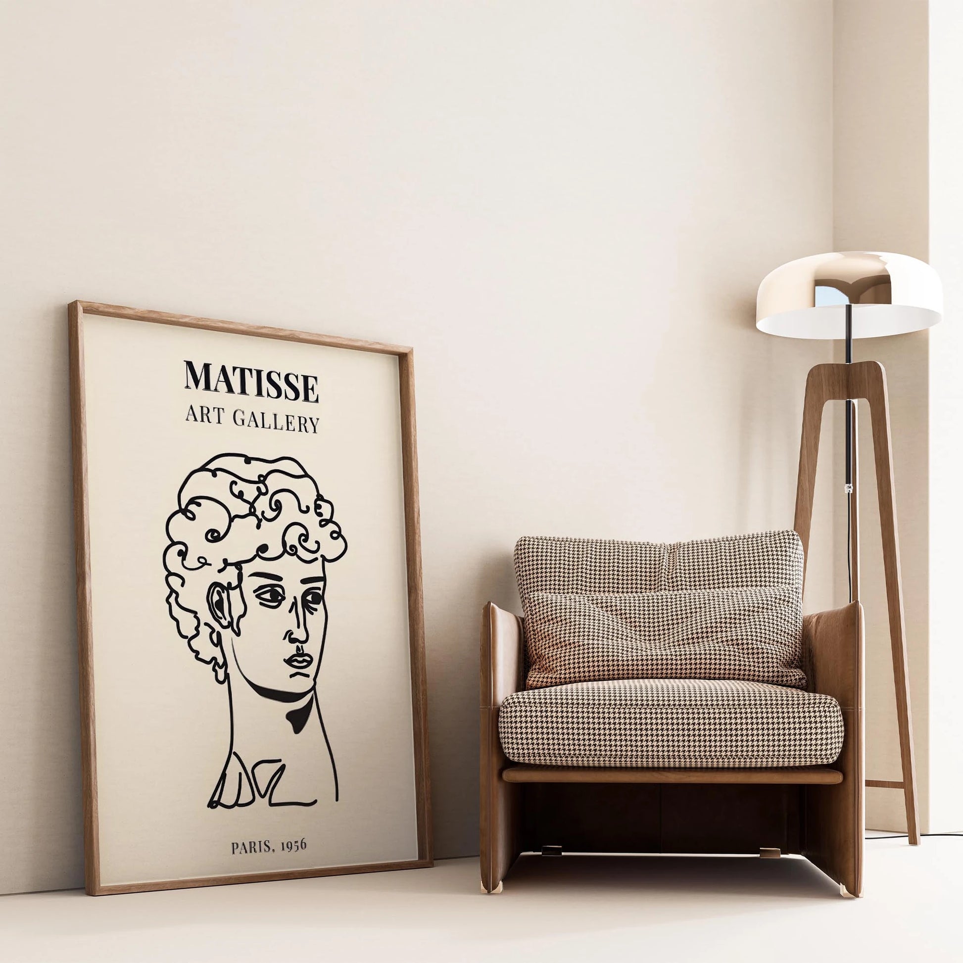 Matisse Kağıt Kesimleri Minimalist Çizgi Sanatı Michelangelo I Duvar Tablosu