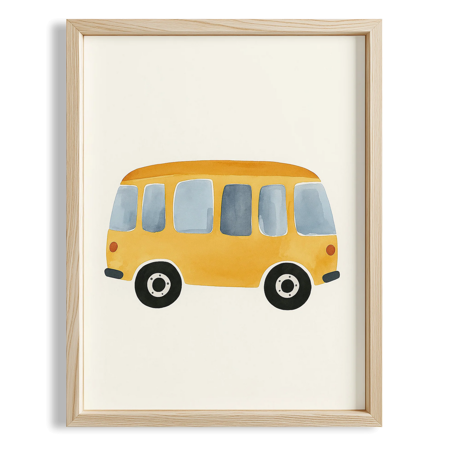 Vintage Karavan Araba Temalı Çocuk Odası Ahşap Tablo