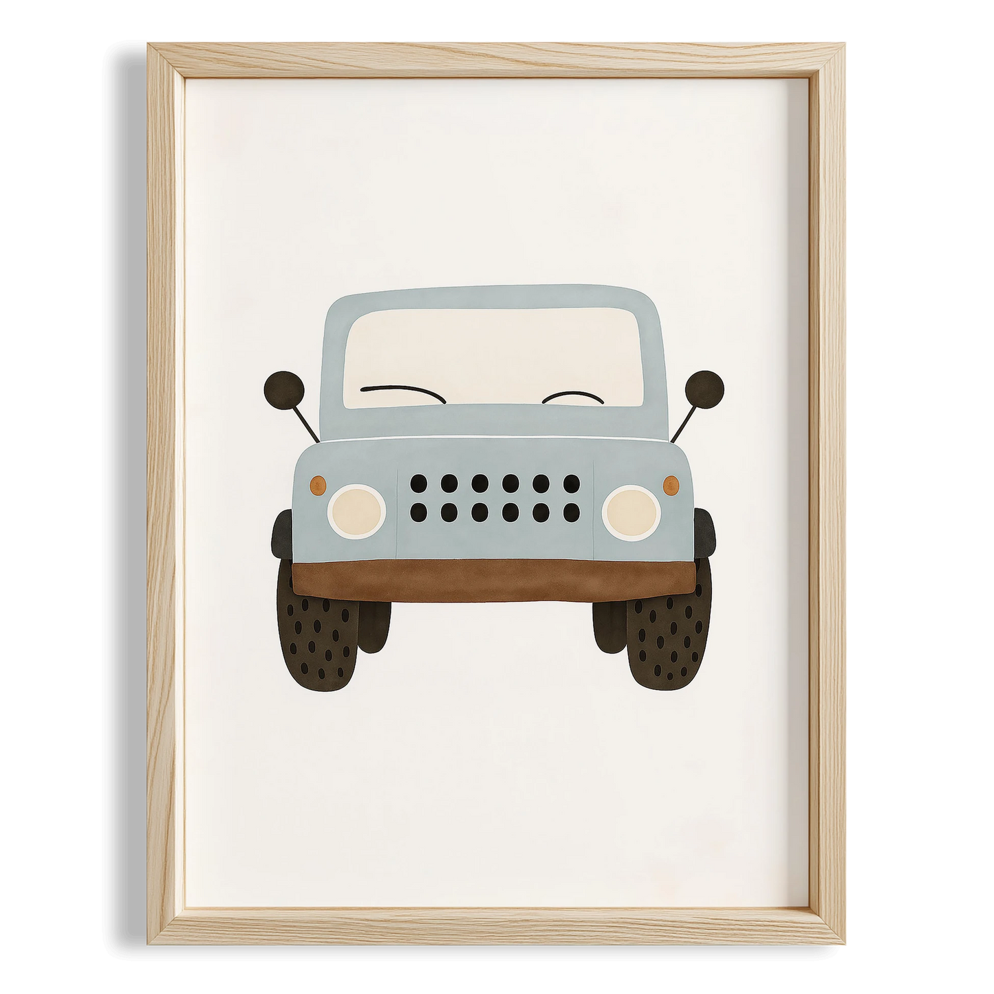 Jeep Araba Temalı Minimalist Erkek Çocuk Odası Ahşap Tablo