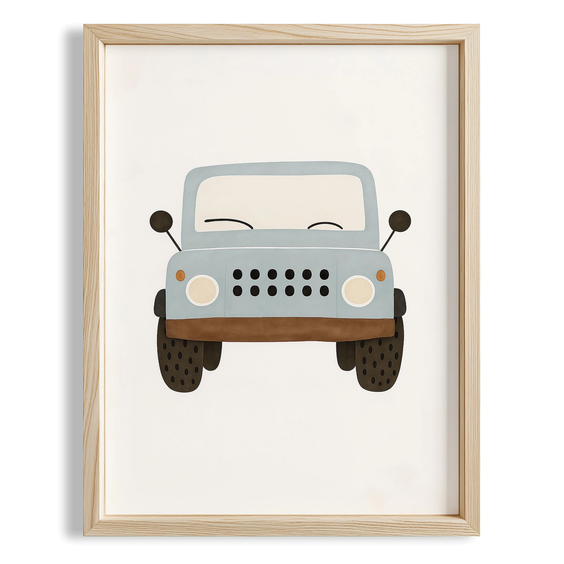 Jeep Araba Temalı Minimalist Erkek Çocuk Odası Ahşap Tablo