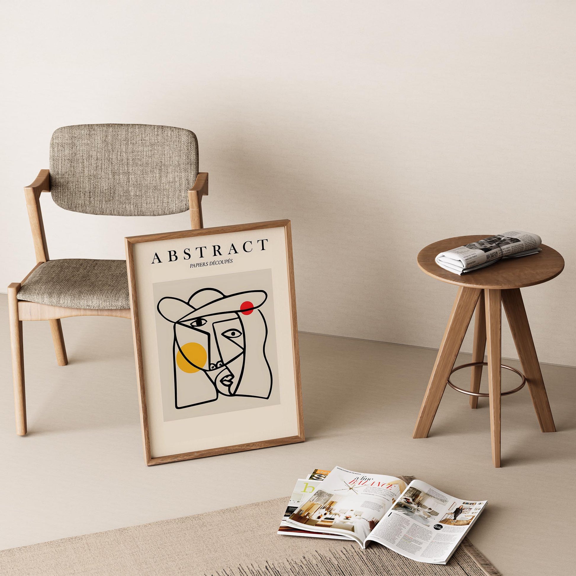 Matisse Picasso Kağıt Kesimleri Abstract Modern Formlar I Duvar Tablosu