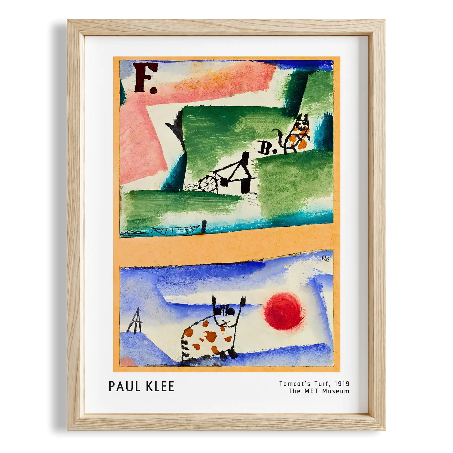 Paul Klee Sokak Kedisi Çimliği 1919 Suluboya I Duvar Tablosu