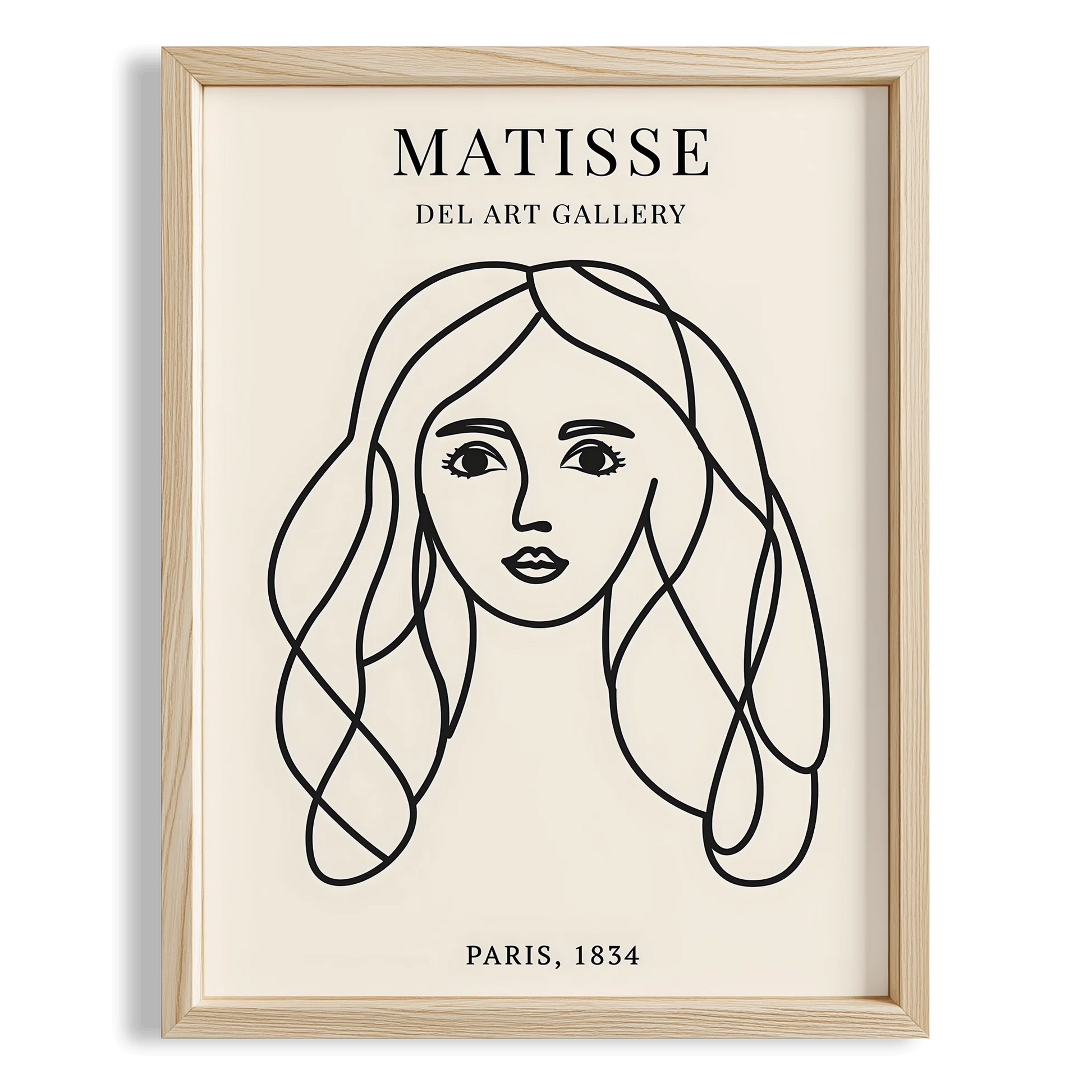 Matisse Kağıt Kesimleri Minimalist Çizgi Sanatı Estetik Kadın Portresi V Duvar Tablosu