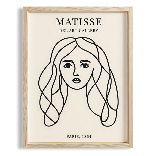 Matisse Kağıt Kesimleri Minimalist Çizgi Sanatı Estetik Kadın Portresi V Duvar Tablosu