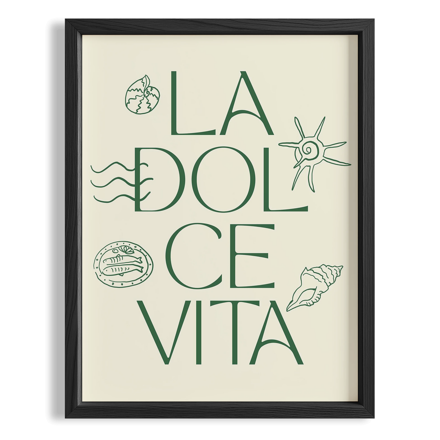 La Dolce Vita İtalyanca Tipografi Mutfak Duvar Tablosu III