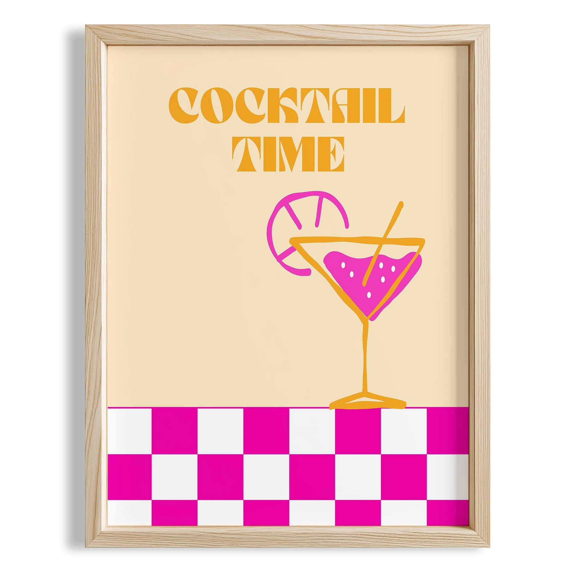 Cocktail Time Kokteyller Tipografi Mutfak Duvar Tablosu