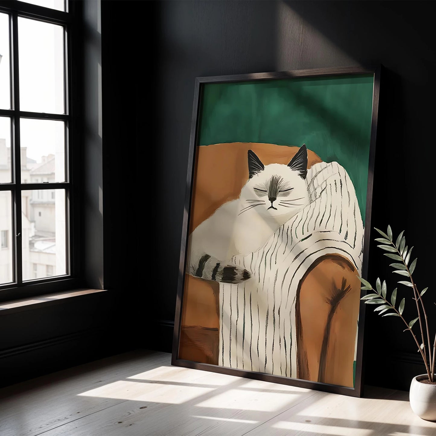 Kedi & Battaniye I - Krem Koltuk