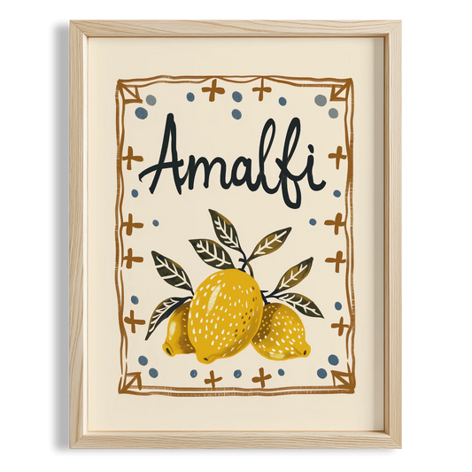 Amalfi & Positano Limonlar İtalyanca Tipografi Mutfak Duvar Tablosu II
