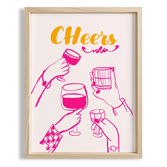 Cheers Tipografi Kokteyller Mutfak Duvar Tablosu III