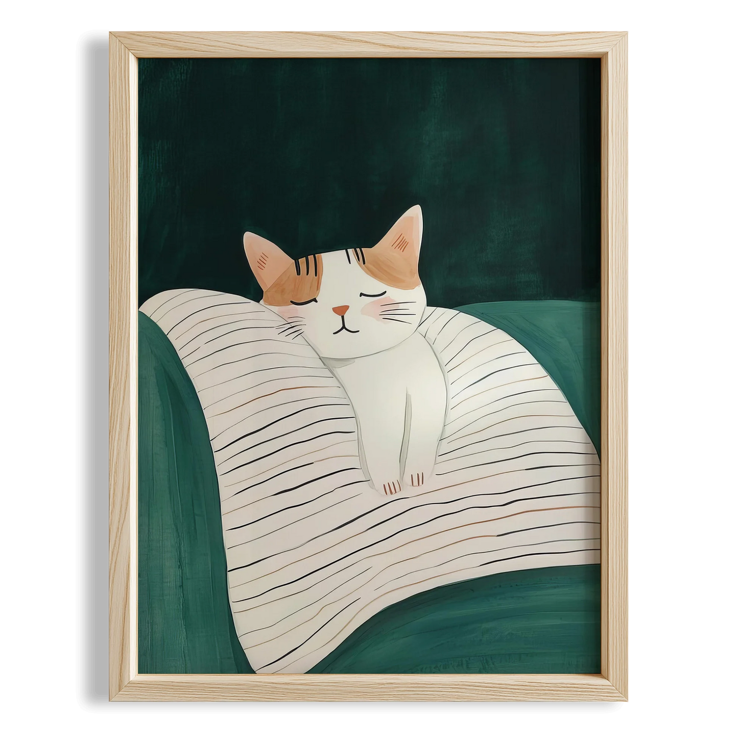 Kedi Portre XII - Minimalist Çizgili