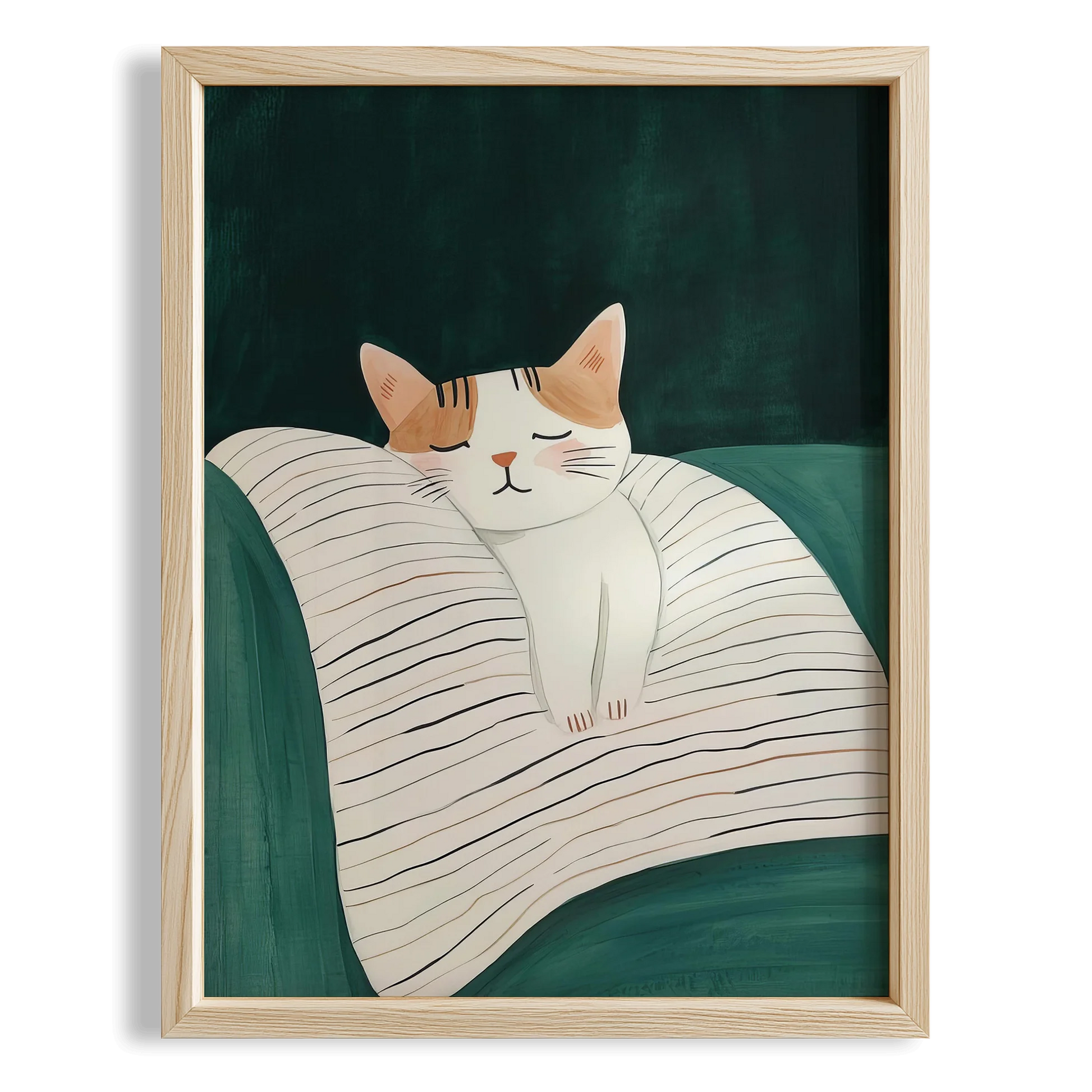 Kedi Portre XII - Minimalist Çizgili