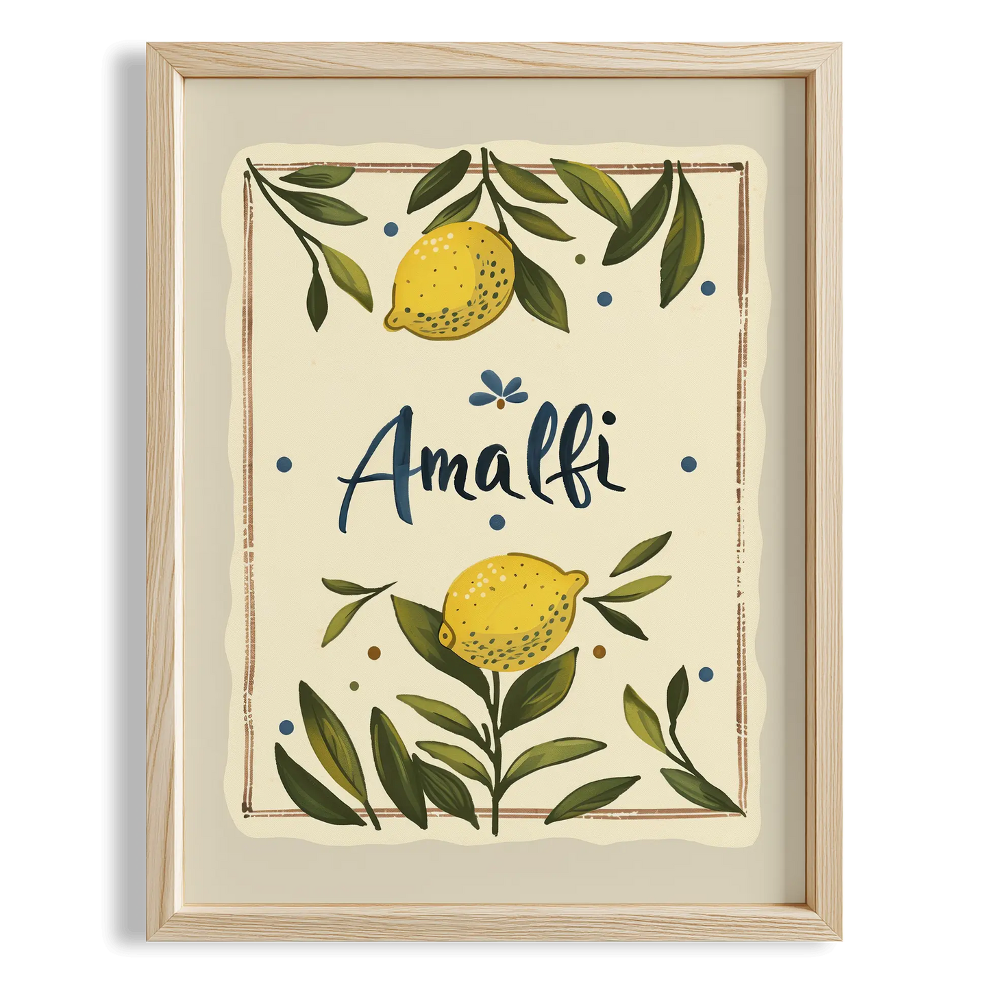 Amalfi & Positano Limonlar İtalyanca Tipografi Mutfak Duvar Tablosu IV