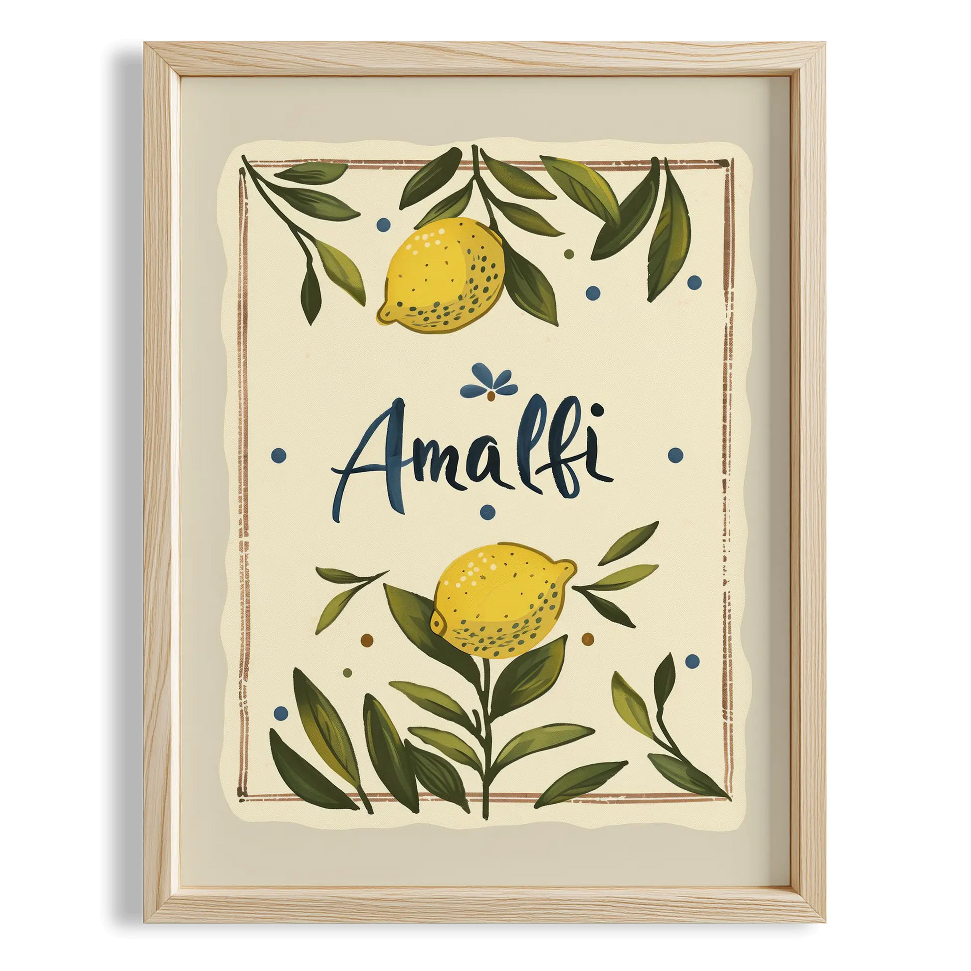 Amalfi & Positano Limonlar İtalyanca Tipografi Mutfak Duvar Tablosu IV