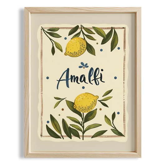 Amalfi & Positano Limonlar İtalyanca Tipografi Mutfak Duvar Tablosu IV