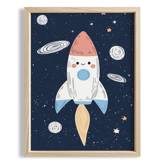Unicorn ve Yıldızlar - Çocuk Odası Ahşap Tablo