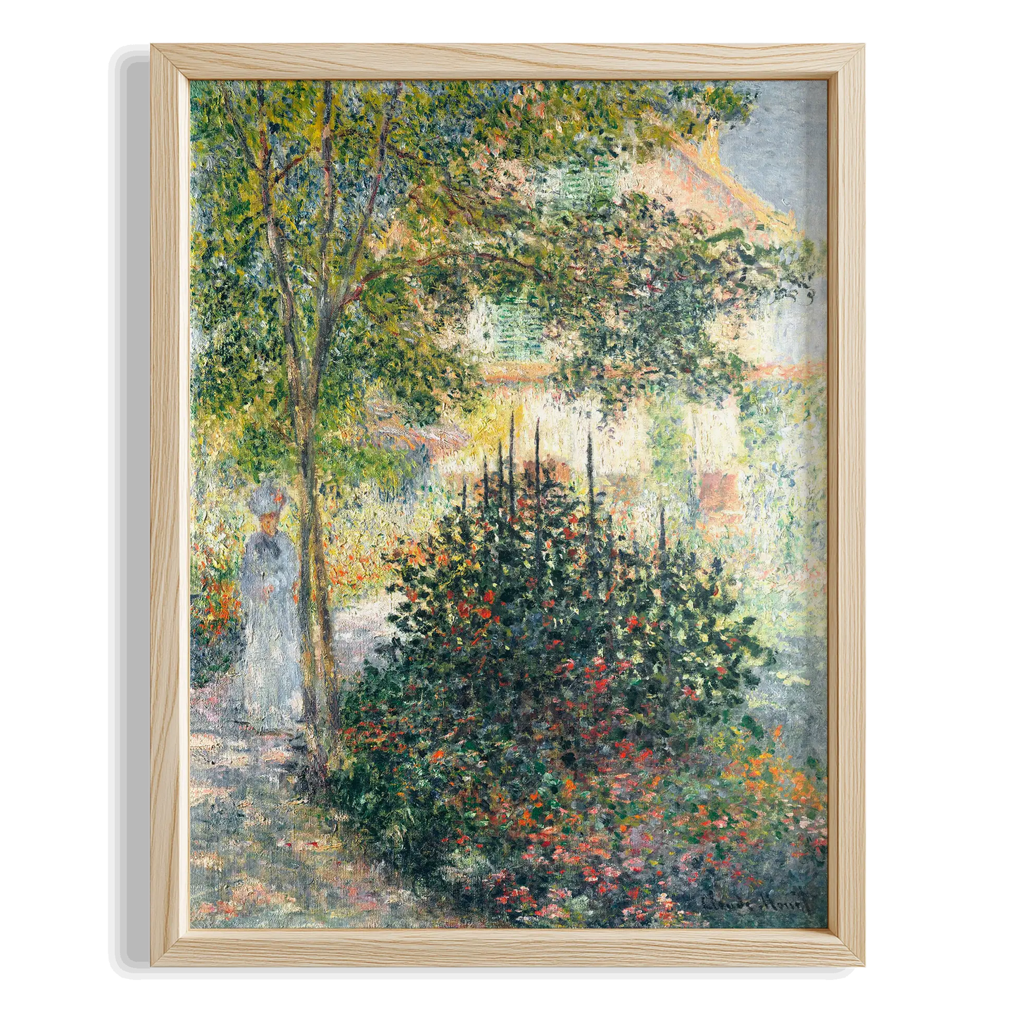 Bahçede Ağaç - Claude Monet Ahşap Duvar Tablosu