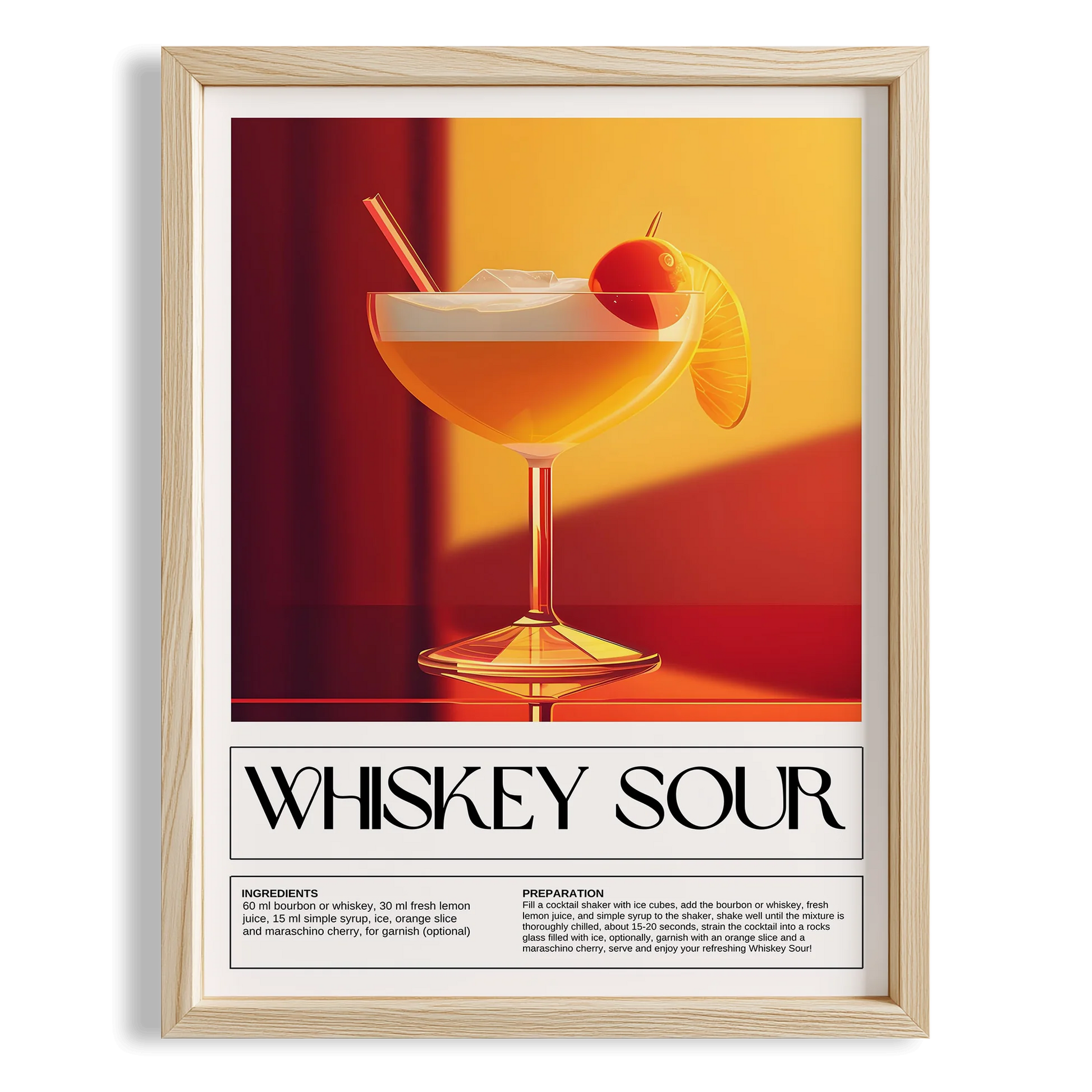 Whiskey Sour Kokteyl Tarifi Mutfak Duvar Tablosu