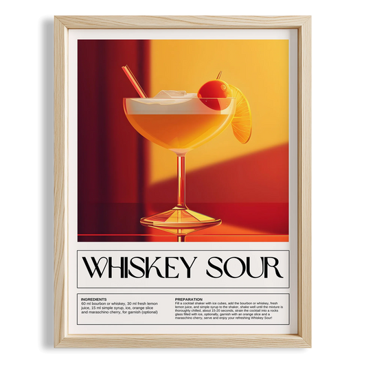 Whiskey Sour Kokteyl Tarifi Mutfak Duvar Tablosu