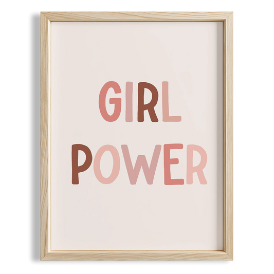 Girl Power Tipografi Kız Çocuk Odası Ahşap Tablo