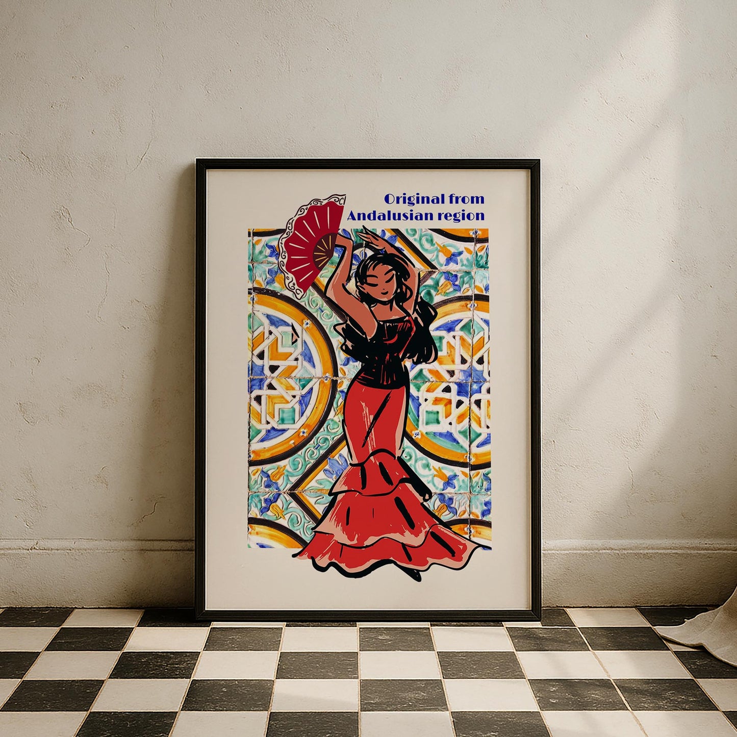 Flamenco Seramik Desen II Akdeniz İspanya Koleksiyonu Mutfak Duvar Tablosu