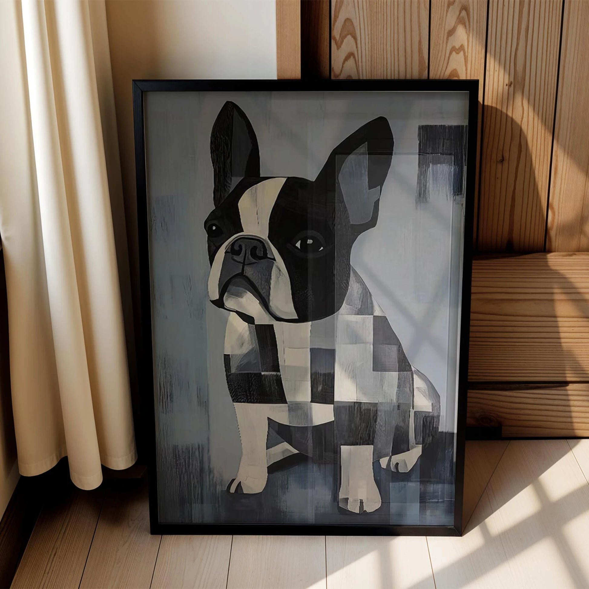 Köpek Portre II - Fransız Buldog Geometrik