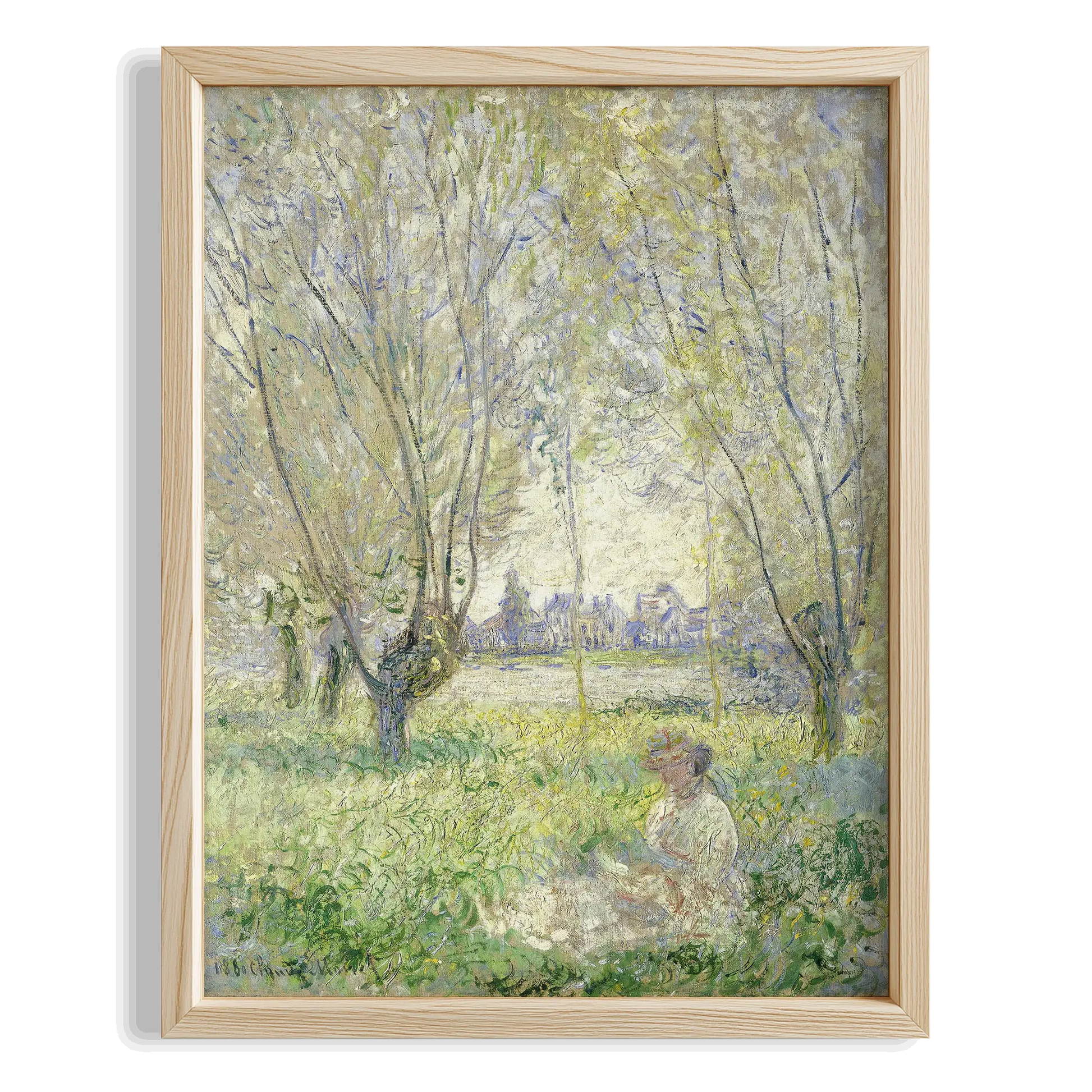 Baharda Ağaçlar - Claude Monet Ahşap Duvar Tablosu