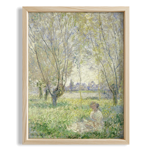 Baharda Ağaçlar - Claude Monet Ahşap Duvar Tablosu