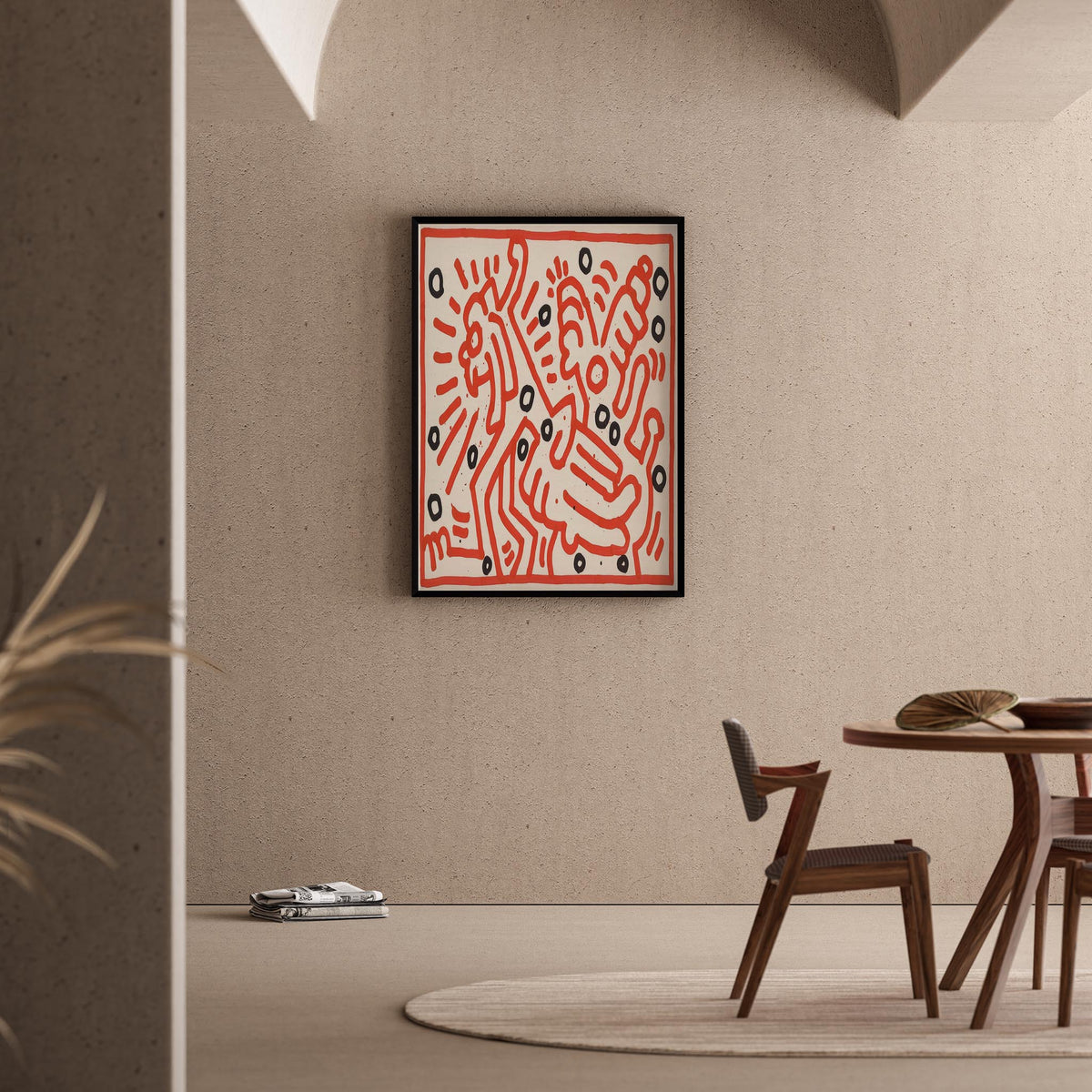 Hareketli Figür - Keith Haring Ahşap Duvar Tablosu