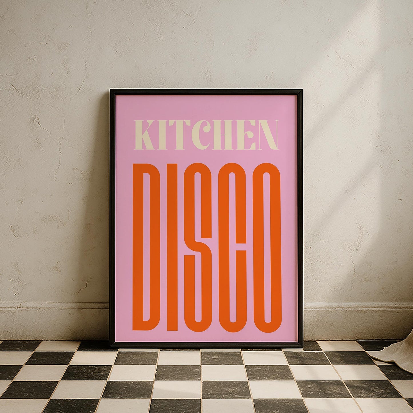 Kitchen Disco Tipografi Mutfak Duvar Tablosu