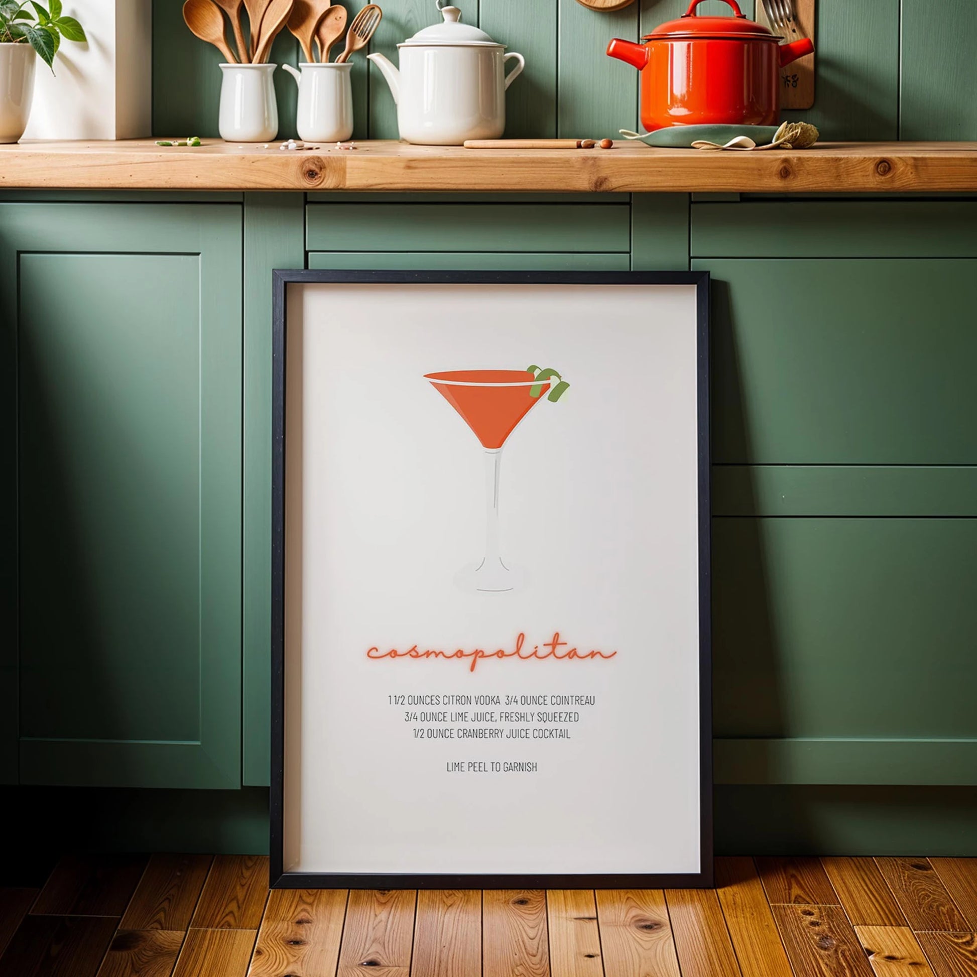 Cosmopolitan Kokteyli Minimal Mutfak Duvar Tablosu