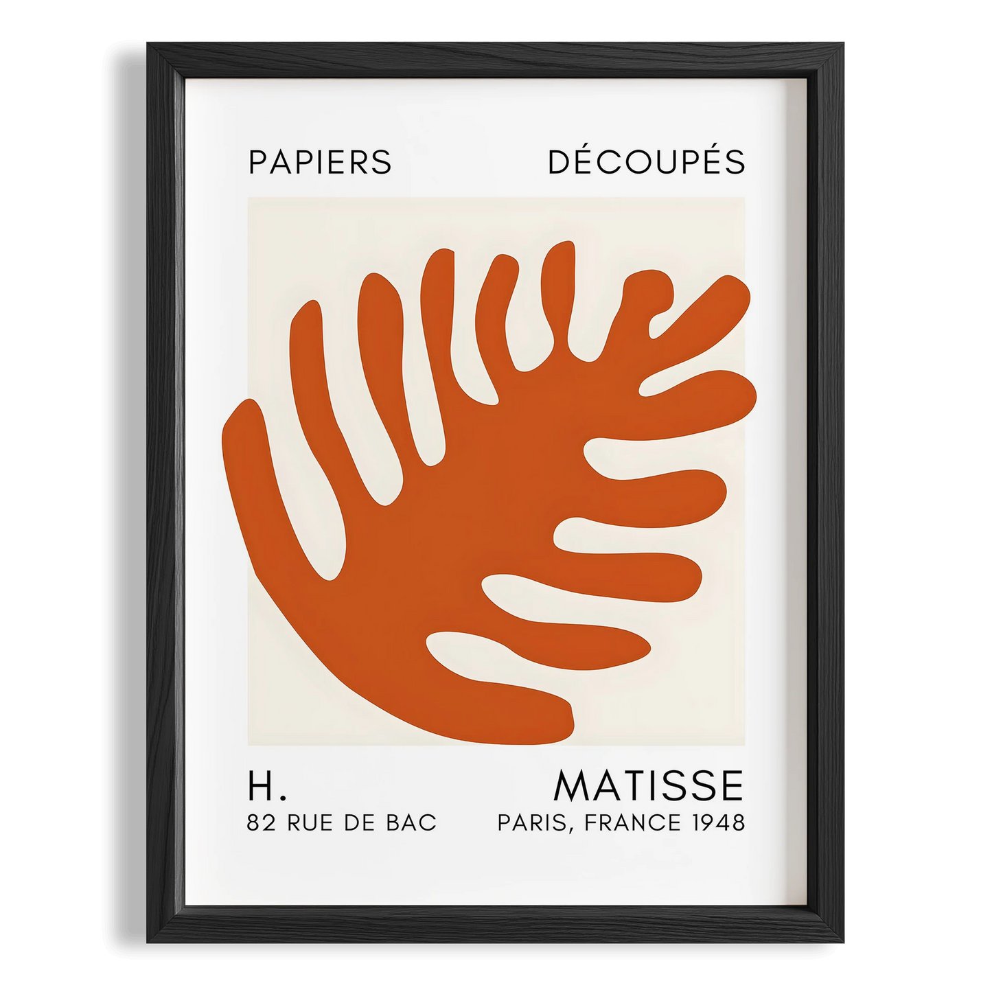 Matisse Kağıt Kesimleri Serisi Terracotta Soyut Palmiye Yaprağı I Duvar Tablosu