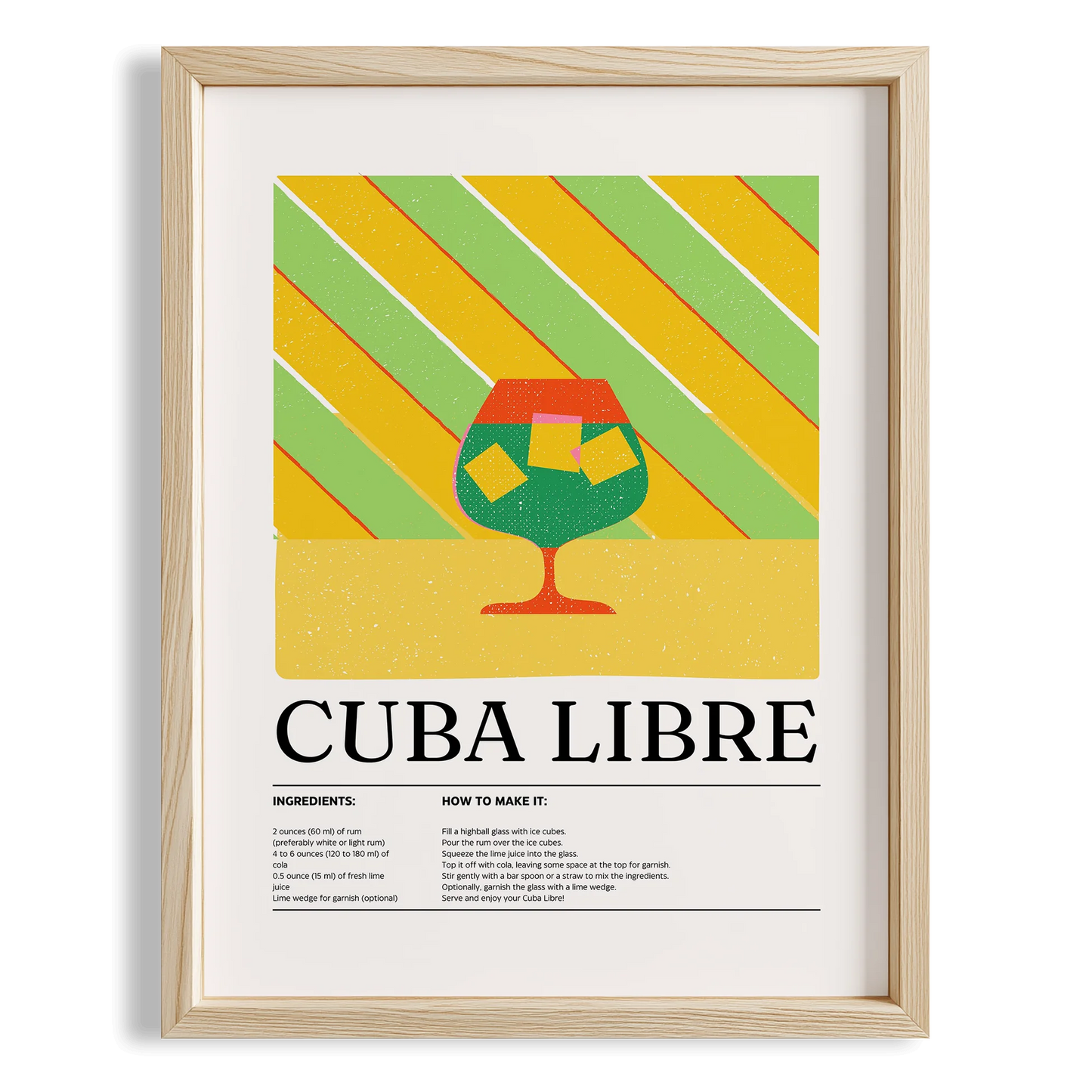 Cuba Libre Kokteyl Tarifi Mutfak Duvar Tablosu