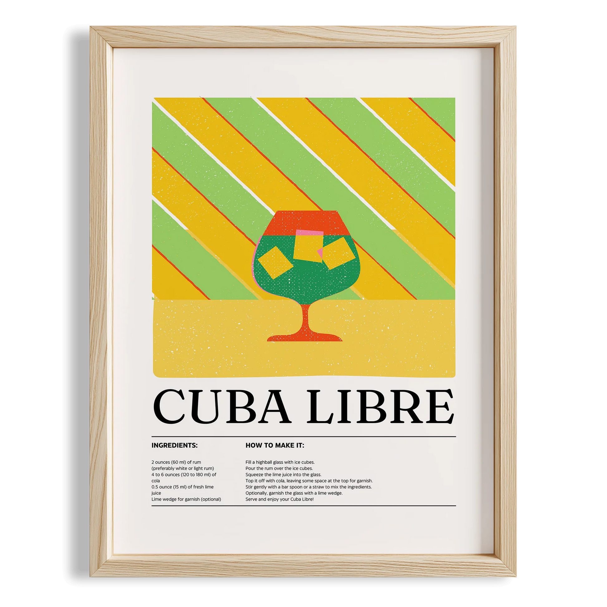 Cuba Libre Kokteyl Tarifi Mutfak Duvar Tablosu