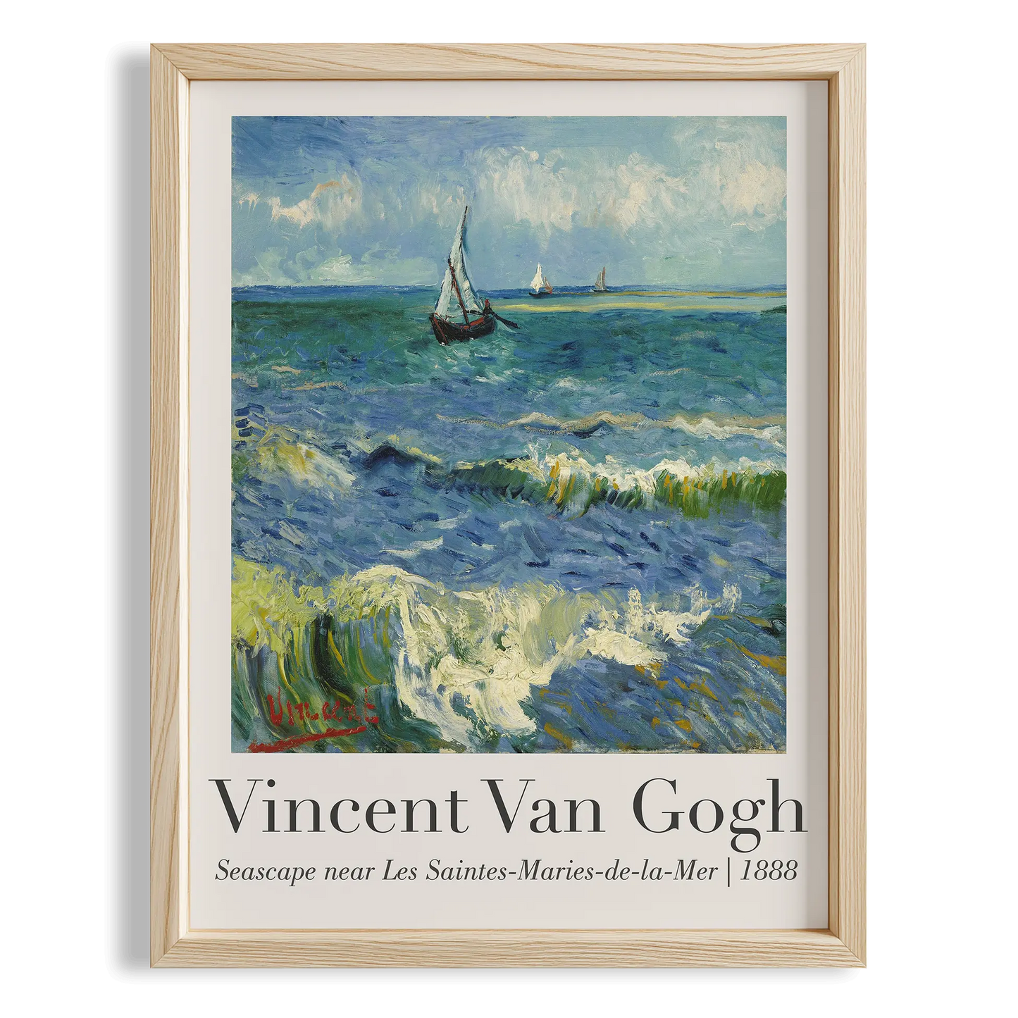 Denizde Yelkenli - Vincent Van Gogh Ahşap Duvar Tablosu
