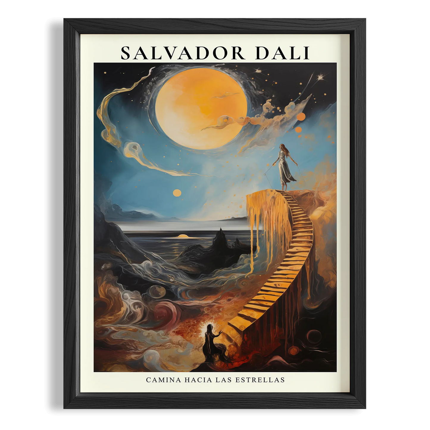 Ay Merdiveni - Salvador Dali Ahşap Duvar Tablosu