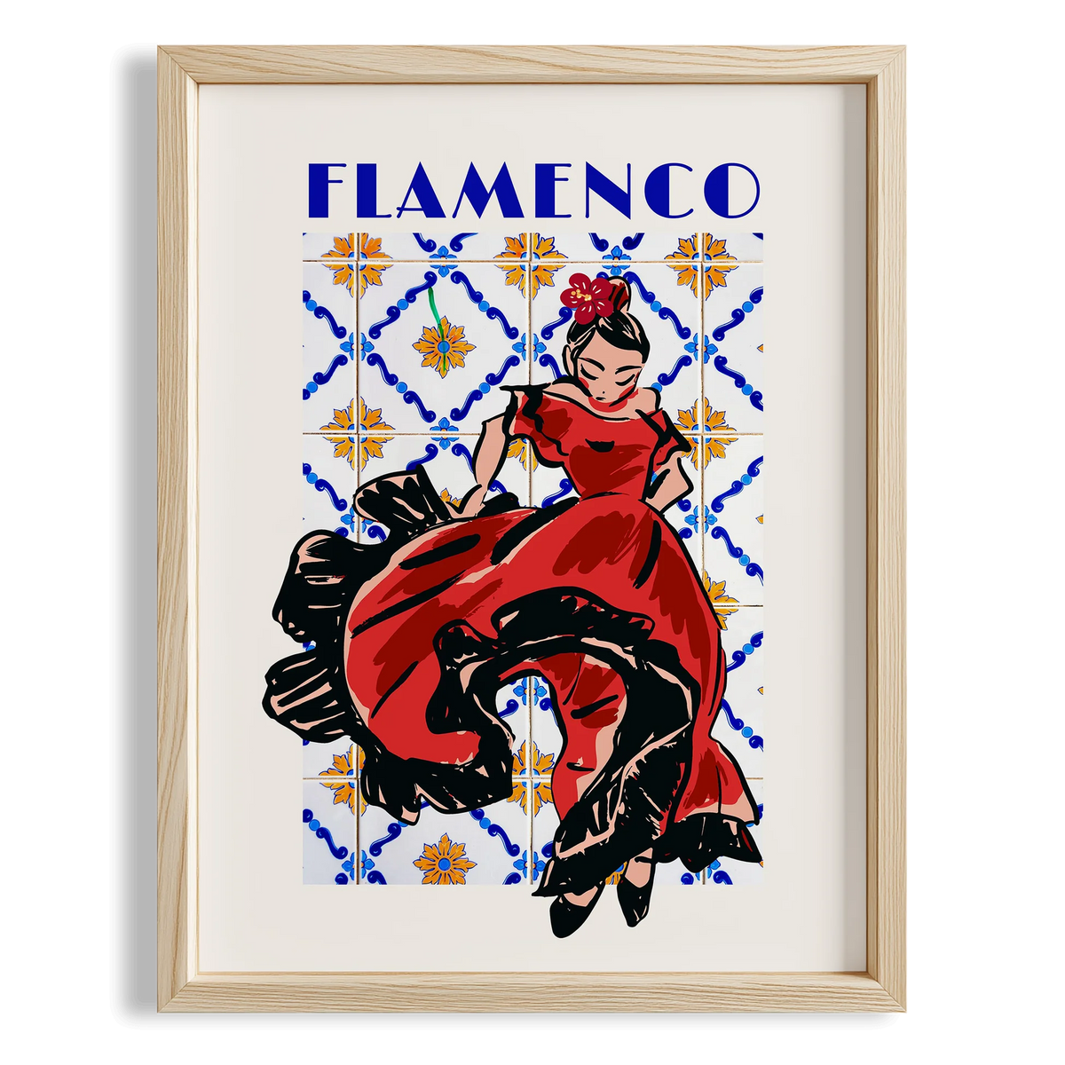 Flamenco Seramik Desen V Akdeniz İspanya Koleksiyonu Mutfak Duvar Tablosu II