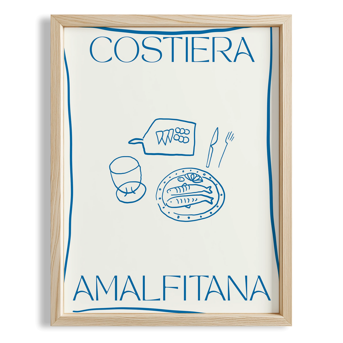 Costiera Amalfitana Sofra İtalyanca Tipografi Mutfak Duvar Tablosu II
