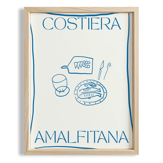 Costiera Amalfitana Sofra İtalyanca Tipografi Mutfak Duvar Tablosu II