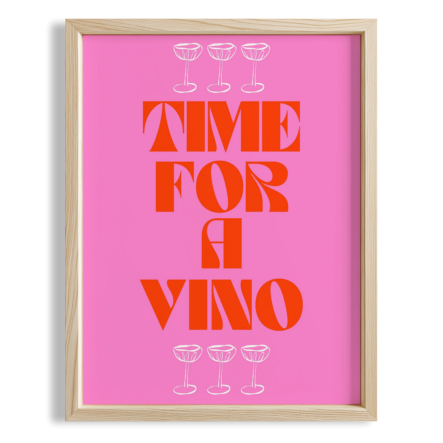 Time for Vino Şarap Zamanı Tipografi Mutfak Duvar Tablosu