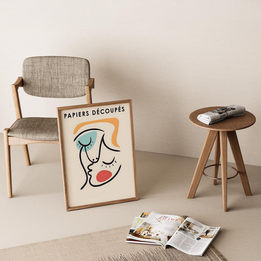 Matisse Kağıt Kesimleri Serisi Picasso Abstract Kadın Silüeti I Duvar Tablosu