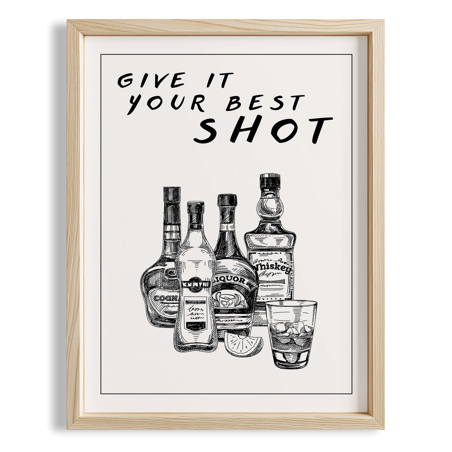 Give It Your Best Shot Tipografik Mutfak Duvar Tablosu
