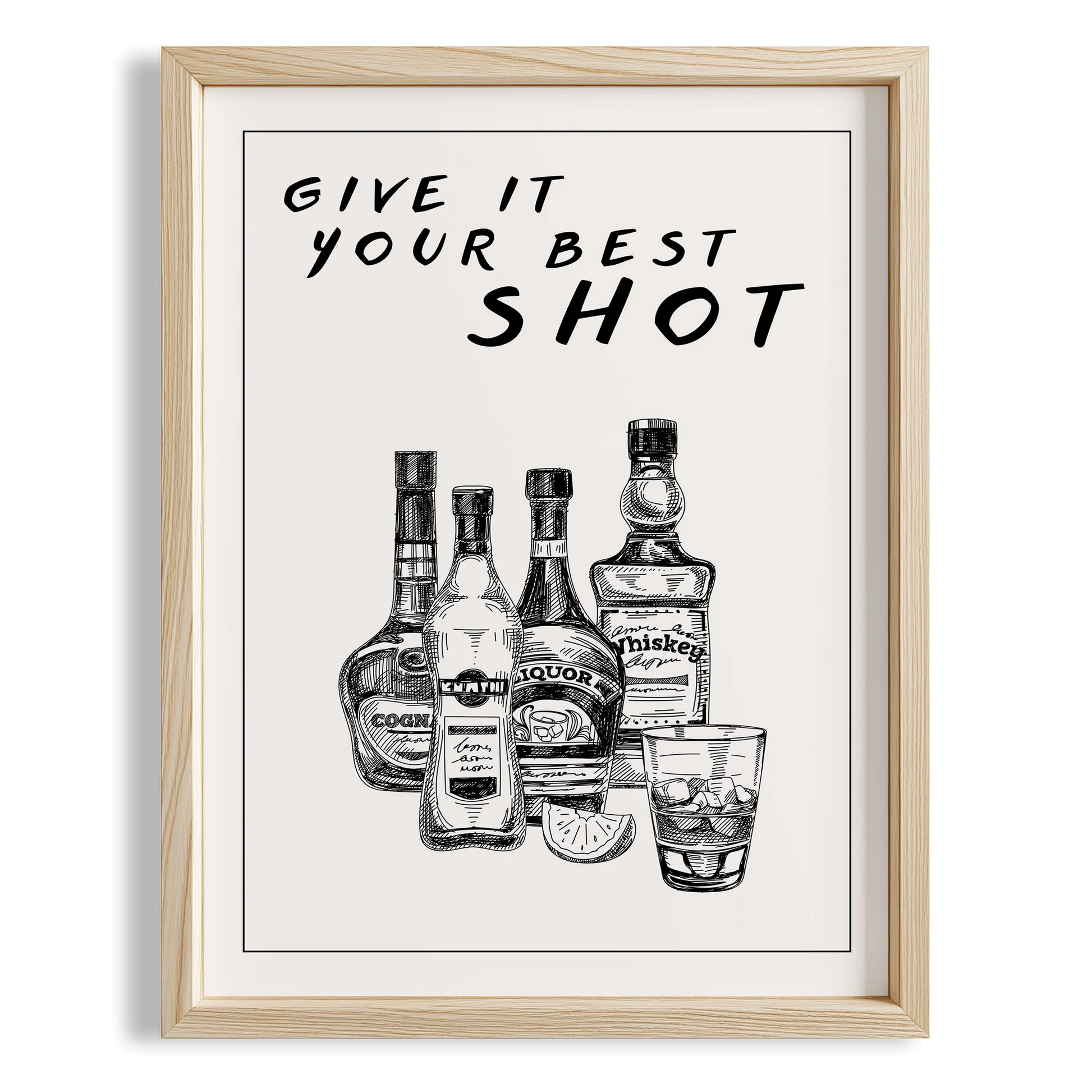 Give It Your Best Shot Tipografik Mutfak Duvar Tablosu