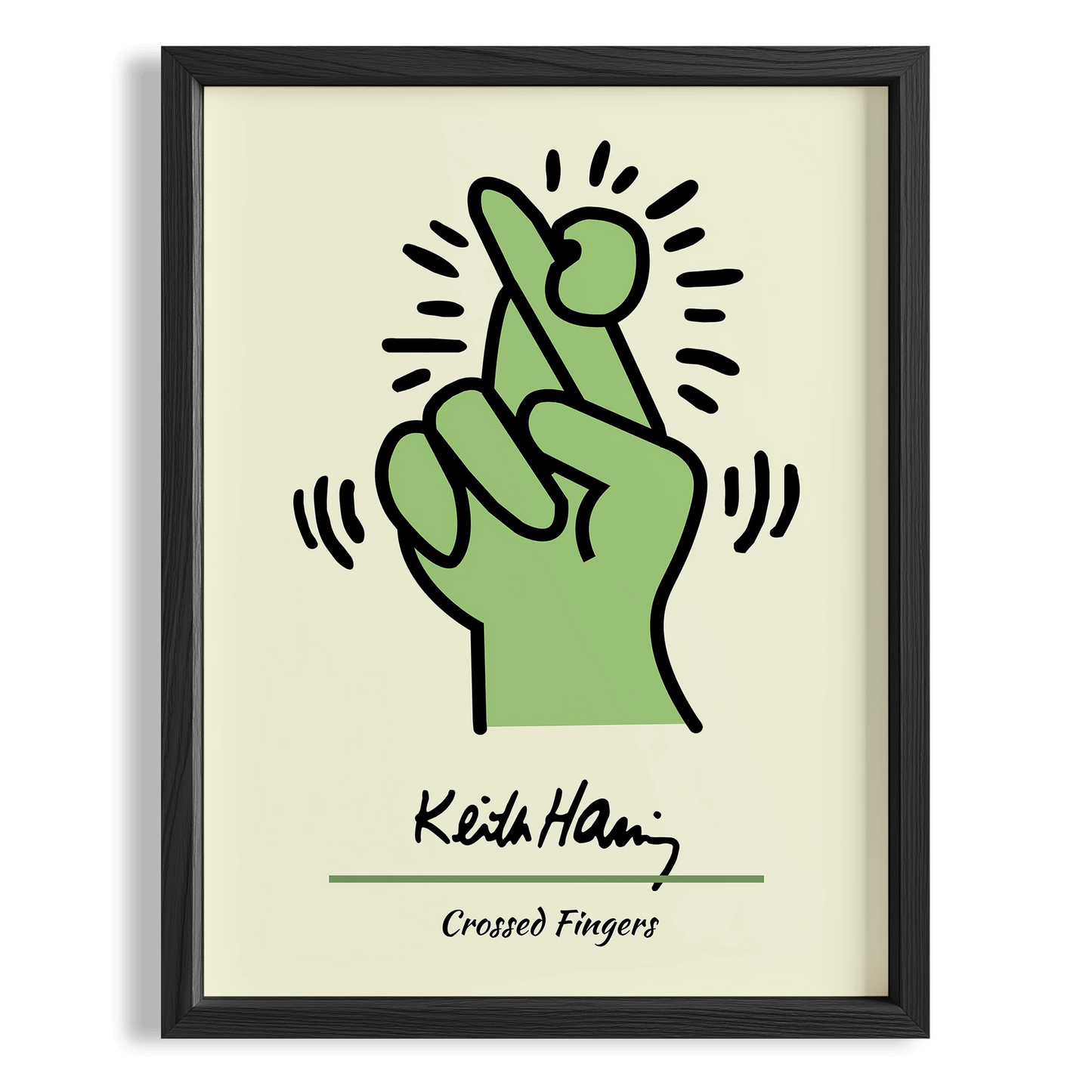 Yaratıcı Parmak - Keith Haring Ahşap Duvar Tablosu