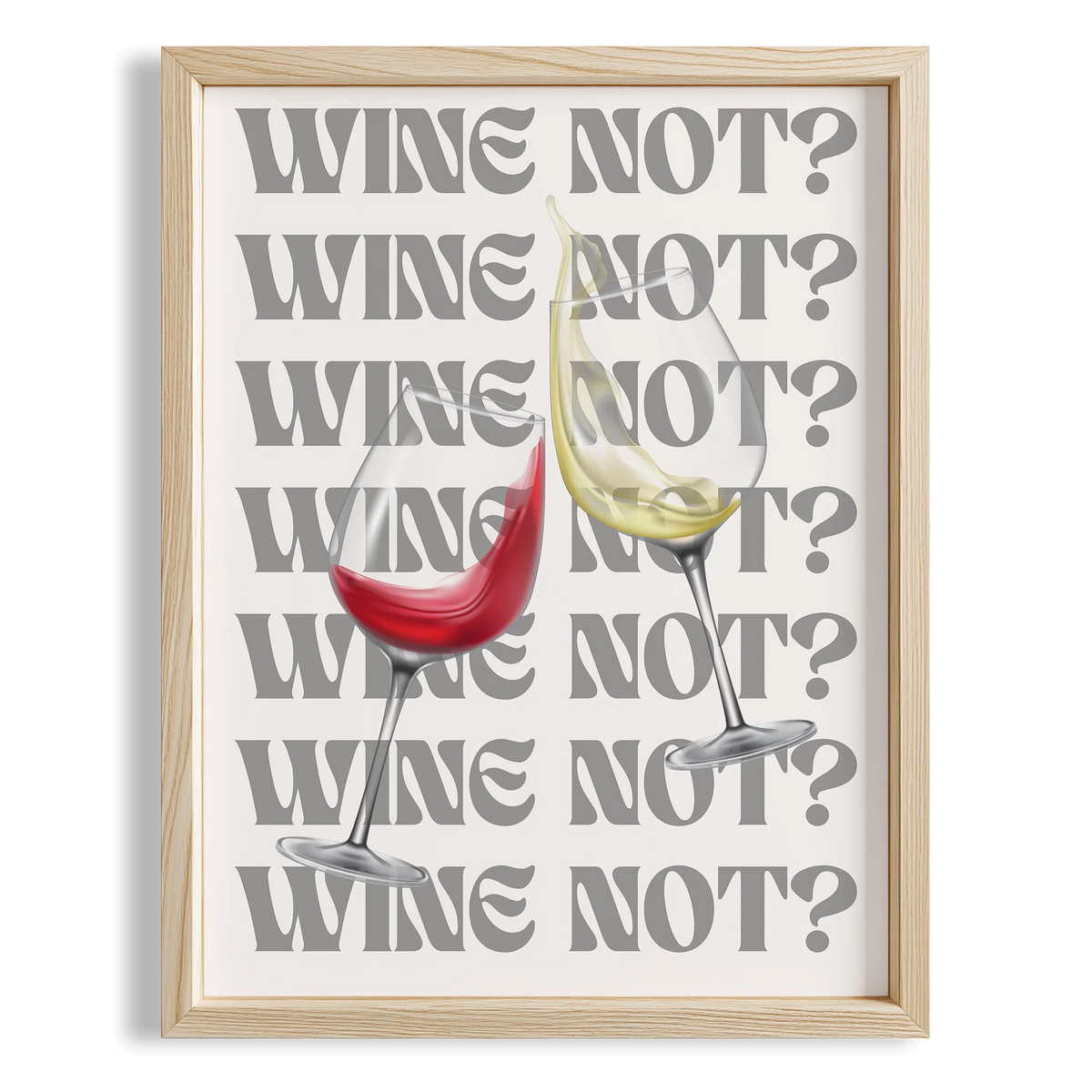 Wine Not? Tipografik Şarap Temalı Mutfak Duvar Tablosu