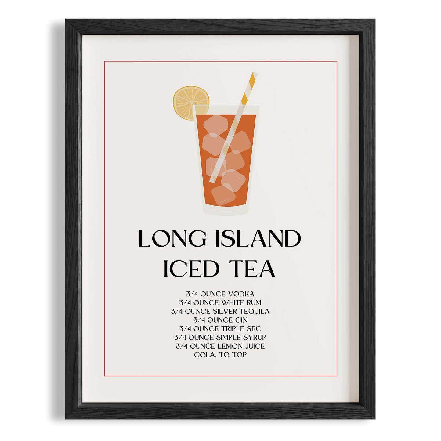 Long Island Iced Tea Kokteyl Tarifi Mutfak Duvar Tablosu