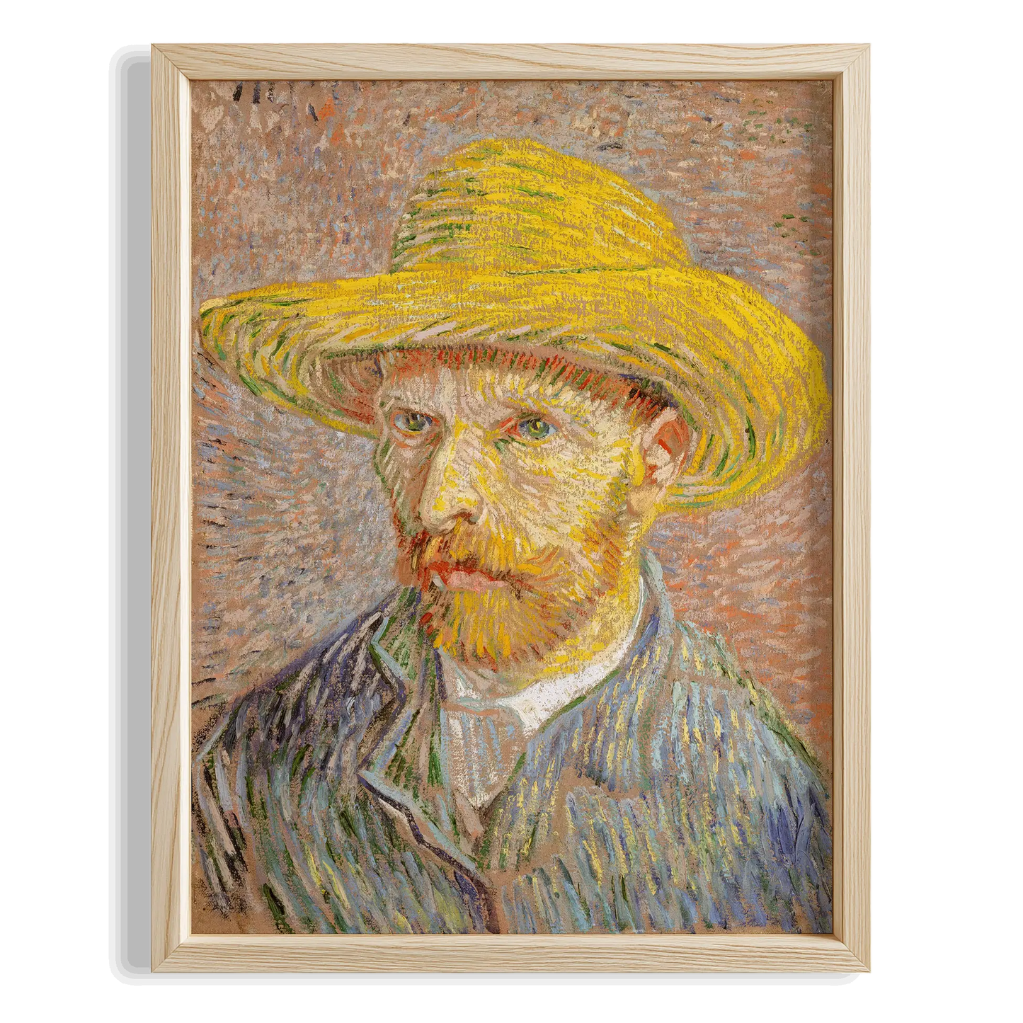 Sarı Şapkalı Otoportre - Vincent Van Gogh Ahşap Duvar Tablosu